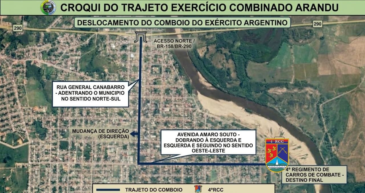 Operação Arandu: 4º RCC informa chegada de comboio militar argentino na cidade
