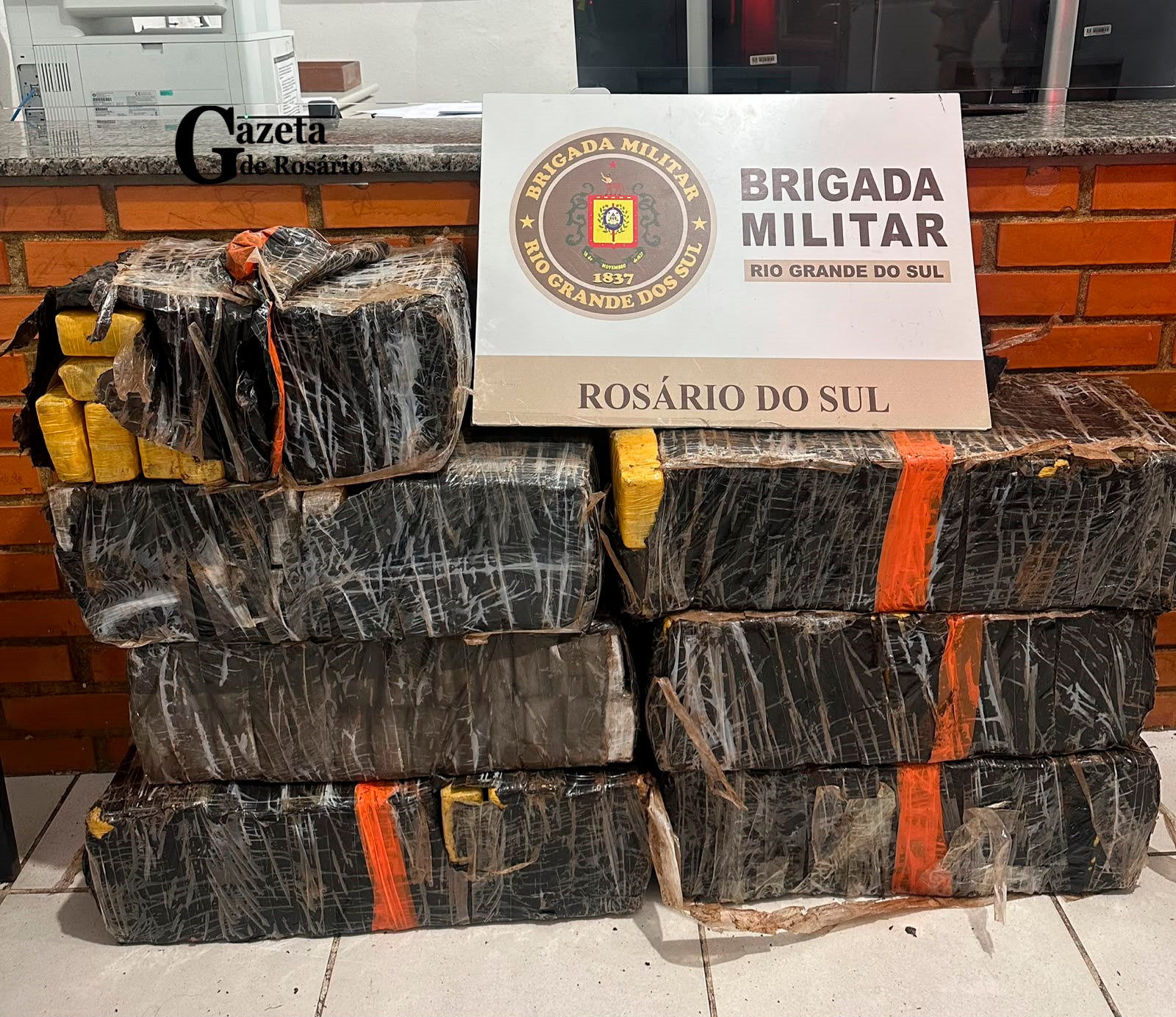 Brigada Militar com apoio da PRF realiza apreensão recorde de 149 kg de maconha em Rosário do Sul
