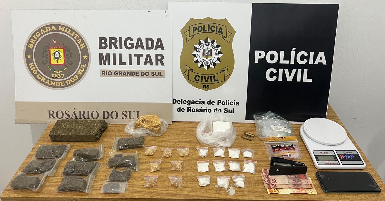 Polícia Civil e Brigada realizam ação conjunta e prendem duas mulheres por tráfico em Rosário do Sul